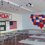 ...hier unser Fachraum mit US-amerikanischer Gestaltung...wie wäre es mit einem Musical am Broadway? USA!